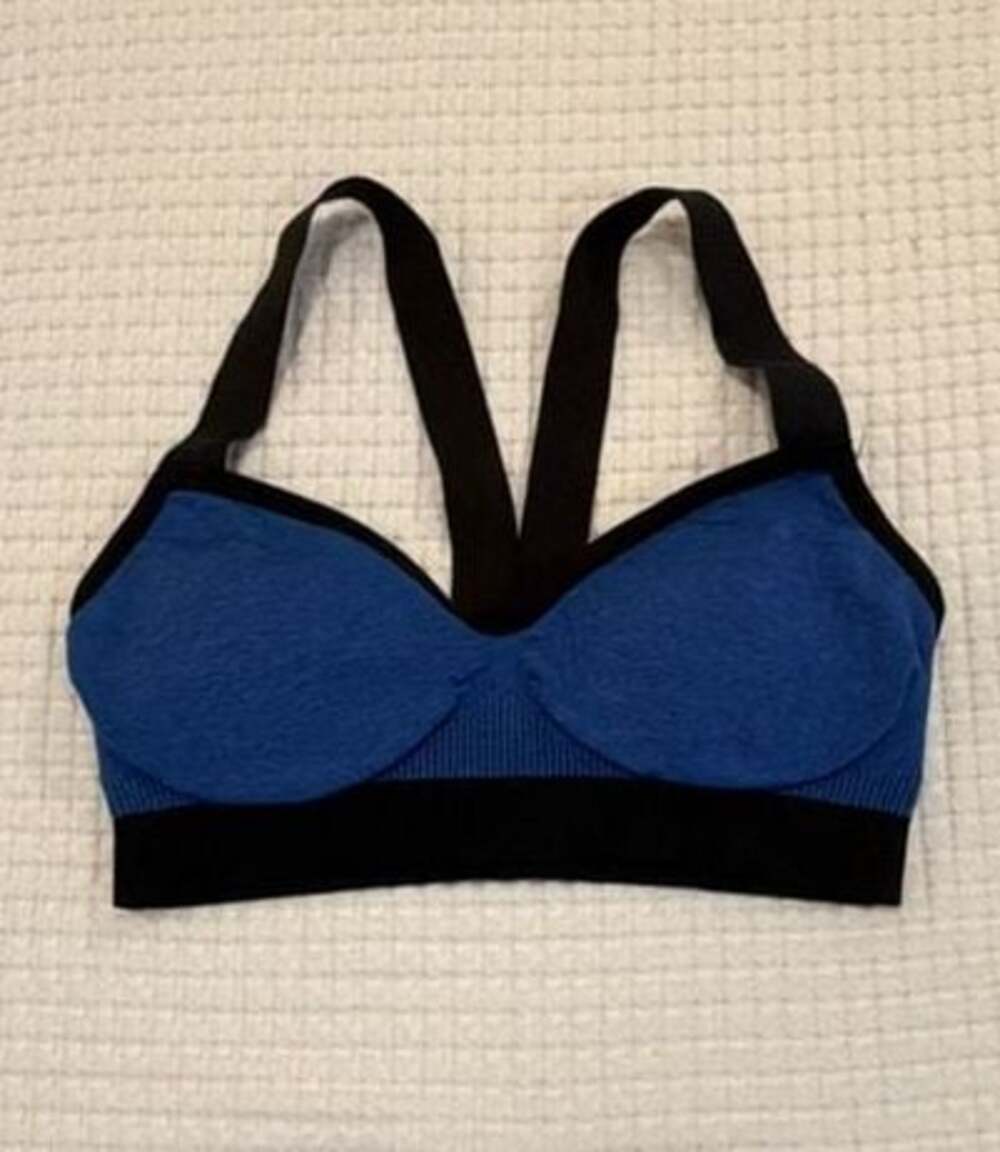 Lululemon Hold Your Om Seamless Sports Bra Blue and Black